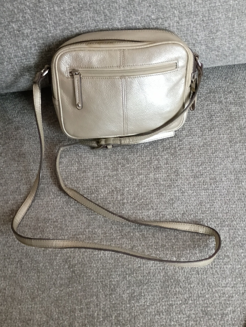 Tignanello Metallic Taupe Crossbody Bag